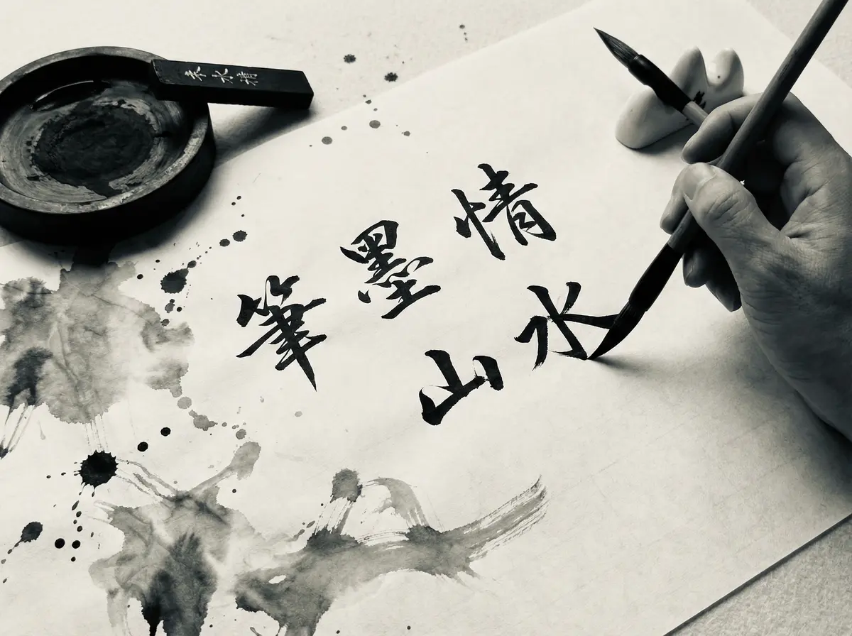 赌博平台新葡京酒店书法艺术展示水墨画