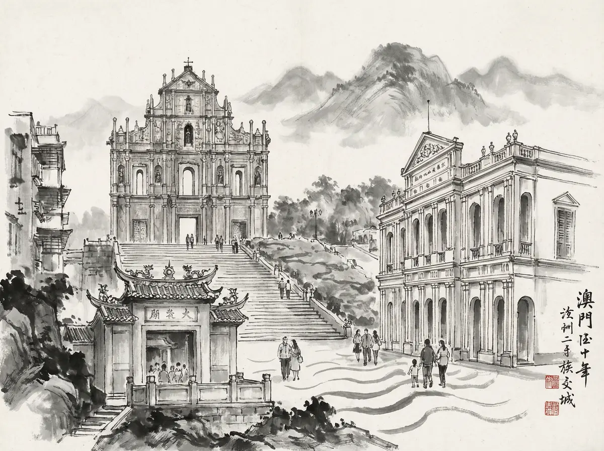 赌博平台APP行程管家功能展示水墨风格旅行规划